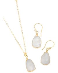 Saachi - 18k Plated Opal Necklace & Earrings Set - Lyst