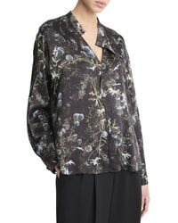 Vince - Thistle Draped Collar Silk Blouse - Lyst