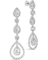 Sterling Forever - Cz Meryl Drop Earrings - Lyst