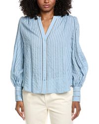 L'Agence - Kiera Ladder Trim Blouse - Lyst