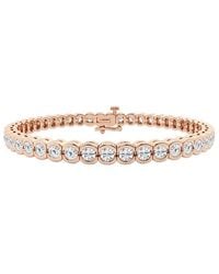 Lab Grown Diamonds - 14K Rose 8.04 Ct. Tw. Lab Grown Diamond Bracelet - Lyst
