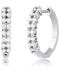 MaxColor - 0.57 Ct. Tw. Lab-Grown Diamond Hoop Earrings - Lyst