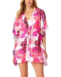 Anne Cole - Tie Front Kaftan Cover-Up - Lyst