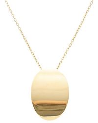 Italian Gold - 14K Oval Disk Adjustable Length Necklace - Lyst