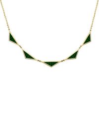 Italian Gold - 14K Malachite 5 Station Triangle Necklace - Lyst