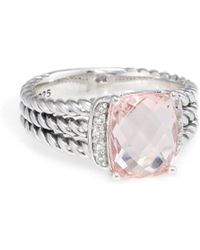 David Yurman David Yurman Wheaton Silver 2.83 Ct. Tw. Diamond & Morganite Ring - Metallic