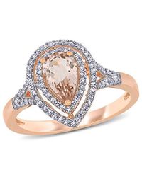 Rina Limor - 14k Rose Gold 0.92 Ct. Tw. Diamond & Morganite Ring - Lyst