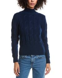 Forte - Cable Wool & Cashmere-Blend Mock Neck Sweater - Lyst
