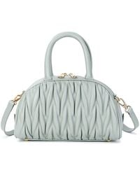 Tiffany & Fred Paris - Quilted Ruched Leather Top-Handle Satchel - Lyst