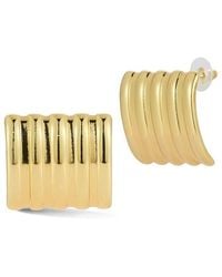 Glaze Jewelry - Plated Stainless Steel Ribbed Sculptural Statement Stud Earrings - Lyst