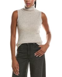 Forte - Basic Sleeveless Turtleneck 100% Cashmere Sweater - Lyst