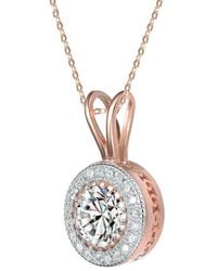 Genevive Jewelry - 18k Rose Gold Plated Pendant Necklace - Lyst