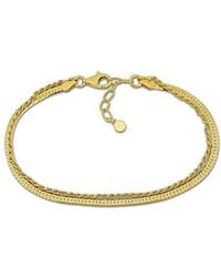 Italian Silver - Herringbone & Rope Chain Bracelet - Lyst