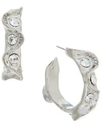 Oscar de la Renta - Crystal Nest Hoop Earrings - Lyst