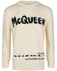 McQueen - Logo Crewneck Sweater - Lyst