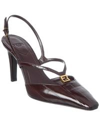 Fendi - Ffold Leather Slingback Pump - Lyst