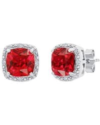 MaxColor - 3.33 Ct. Tw. Lab-Grown Ruby Stud Earrings - Lyst