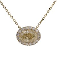 Lab Grown Diamonds - 14K 1.00 Ct. Tw. Lab-Grown Diamond Halo Pendant - Lyst