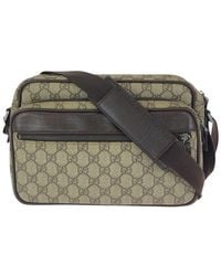 Gucci - Beige Gg Supreme Canvas & Leather Shoulder Bag (authentic Pre-loved) - Lyst