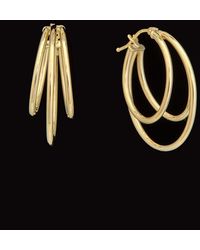 Italian Gold - 14k Graduated Triple Oval Hoops - Lyst