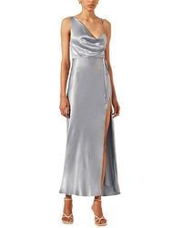 Shona Joy - La Lune Draped Side Split Midi Dress - Lyst