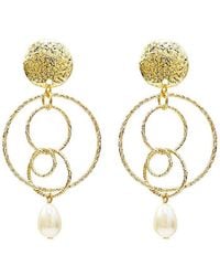 Liv Oliver - 18k Plated Pearl Earrings - Lyst