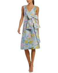 Mac Duggal - Floral Brocade Midi Dress - Lyst