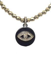 Rachel Reinhardt Jewelry - Nightfall Collection 14K Over Pyrite Cz Evil Eye Pendant Necklace - Lyst