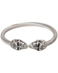 Eye Candy LA - Titanium Double Head Skull Bracelet - Lyst