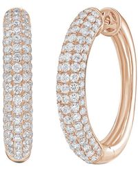 Diana M. Jewels - Diana M. 14K Rose 4.00 Ct. Tw. Lab-Grown Diamond Hoop Earrings - Lyst