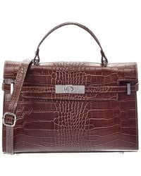 Italian Leather - Lea Leather Top Handle Bag - Lyst