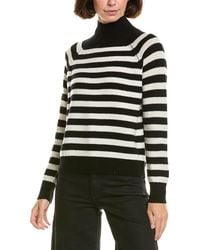InCashmere - Chuck Stripe Mock Neck Wool & Cashmere-Blend Pullover - Lyst