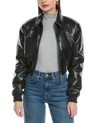 Nanushka - Myrto Ribbed Cropped Jacket - Lyst