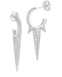 Glaze Jewelry - Cz Spiked Hoop Earrings - Lyst