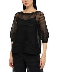 Lafayette 148 New York - Harmonica Pleat Stitch Raglan Silk Blouse - Lyst