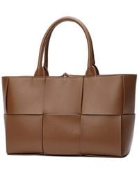 Tiffany & Fred Woven Smooth Leather Tote - Brown