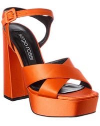 Sergio Rossi - Alicia 90 Satin Platform Sandal - Lyst