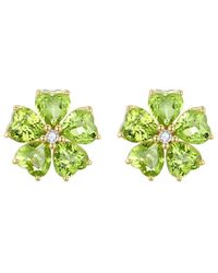 Nina Zhou Jewelry - 14K 5.84 Ct. Tw. Diamond & Peridot Stud Earrings - Lyst