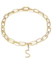 Jane Basch - Cool Steel Plated Initial Charm Necklace (a-z) - Lyst