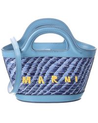 Marni - Tropicalia Mini Leather-Trim Tote - Lyst