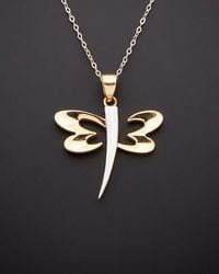 Italian Gold - 14k Italian Two-tone Gold Dragonfly Pendant Necklace - Lyst