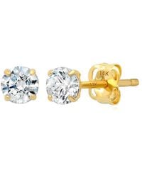 MaxColor - 14K Cz Stud Earrings - Lyst
