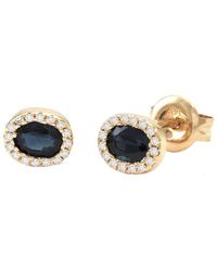 Gemstones - 0.53 Ct. Tw. Diamond & Sapphire 14K Earrings - Lyst