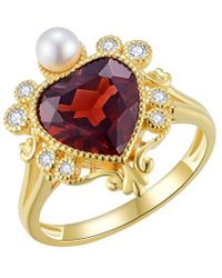 Kai Fine Jewelry - 14K 3.92 Ct. Tw. Diamond & Garnet & 3-4Mm Pearl Cocktail Ring - Lyst