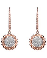 Genevive Jewelry - 18k Rose Gold Vermeil Cz Drop Earrings - Lyst