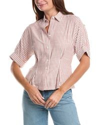 Max Studio - Roll Cuff Pintuck Button Front Shirt - Lyst