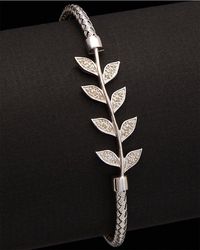 Meshmerise - 18k Over Silver 0.12 Ct. Tw. Diamond Bangle Bracelet - Lyst