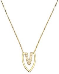 Italian Gold - 14K Topaz V Pendant Necklace - Lyst