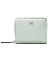 Tory Burch - Emerson Shiny Textured Mini Leather Wallet - Lyst