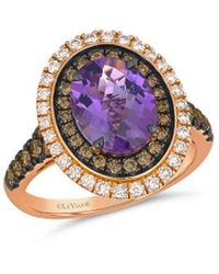Le Vian - Modern Romance 14K Rose 3.03 Ct. Tw. Diamond & Amethyst Half-Eternity Ring - Lyst